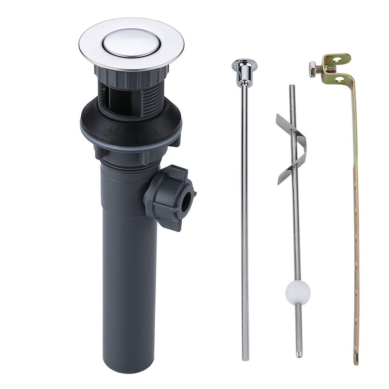 WOWOW Pop Up Drain Assembly with Lift Rod and Overflow Drain Stopper Assembly for Bathroom Faucet,Chrome - Image 1